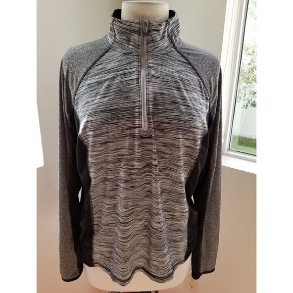 Avia Women’s Medium Athletic Top Gray Long Sleeves Zip Mock Neck Size XL - Picture 1 of 7